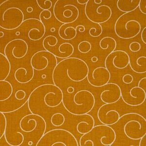White Swirls on Dark Yellow by Quilter's Showcase- Over 1 yd Quilt Cotton Fabric